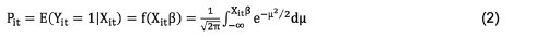 The distribution of probability will come given by a probit model, which function