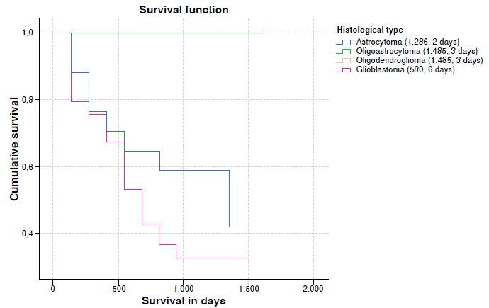 Survival analysis and associated factors of high-grade glioma patients