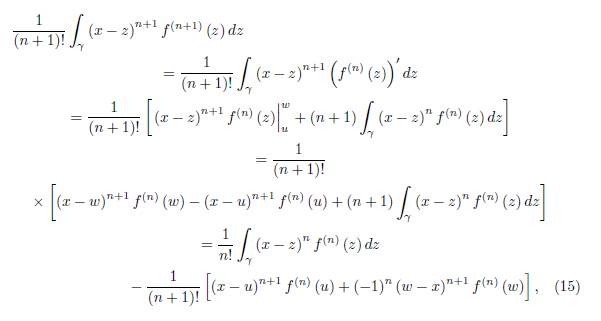 An identity of Fink type for the integral of analytic complex functions ...