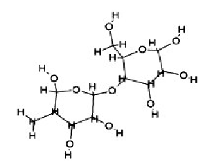 Estructura química de la goma arábiga.